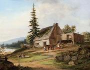 Cornelius Krieghoff A Pioneer Homestead oil painting